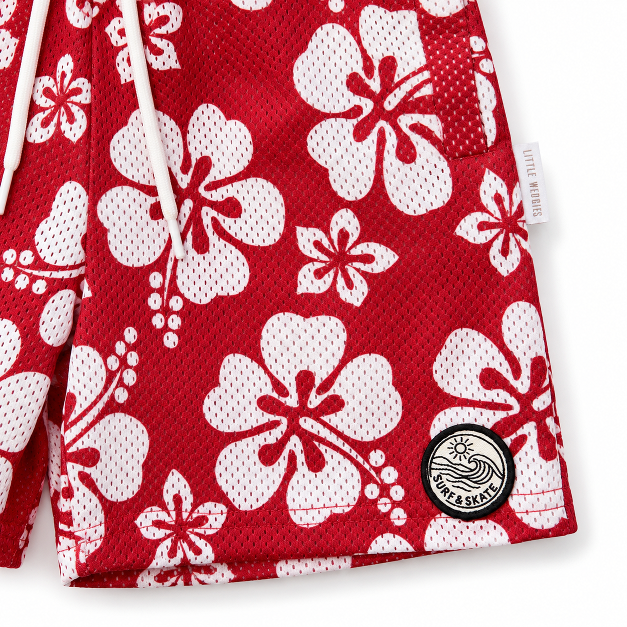 mesh short - hibiscus
