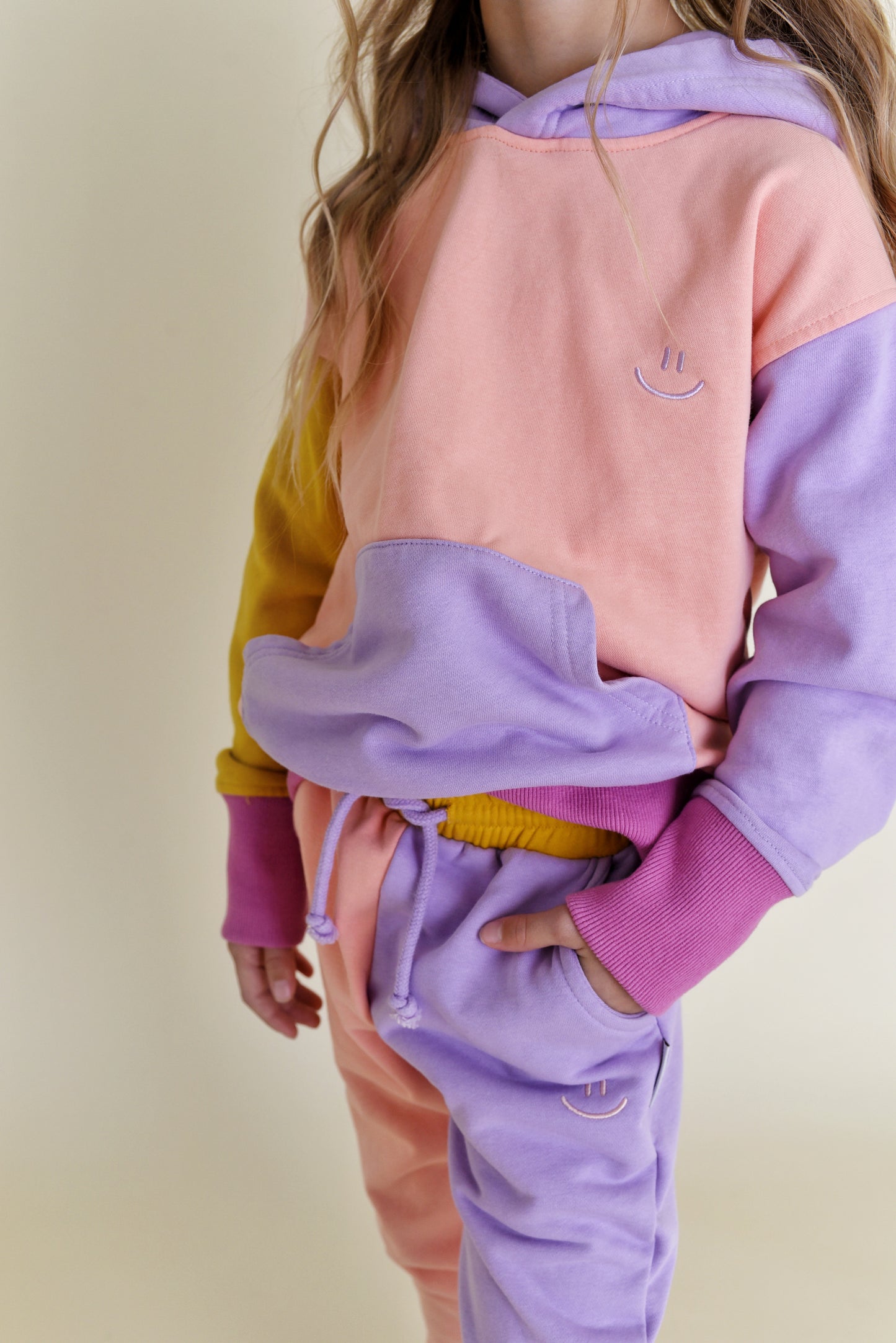hoodie - purple colorblock
