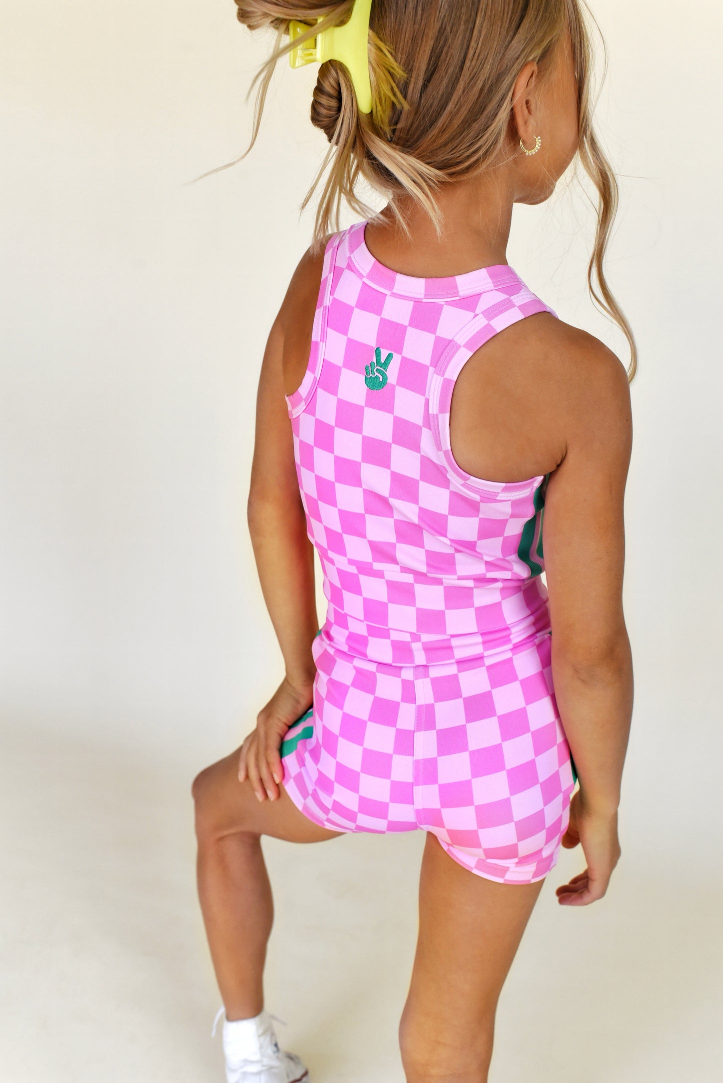 active - pink checker