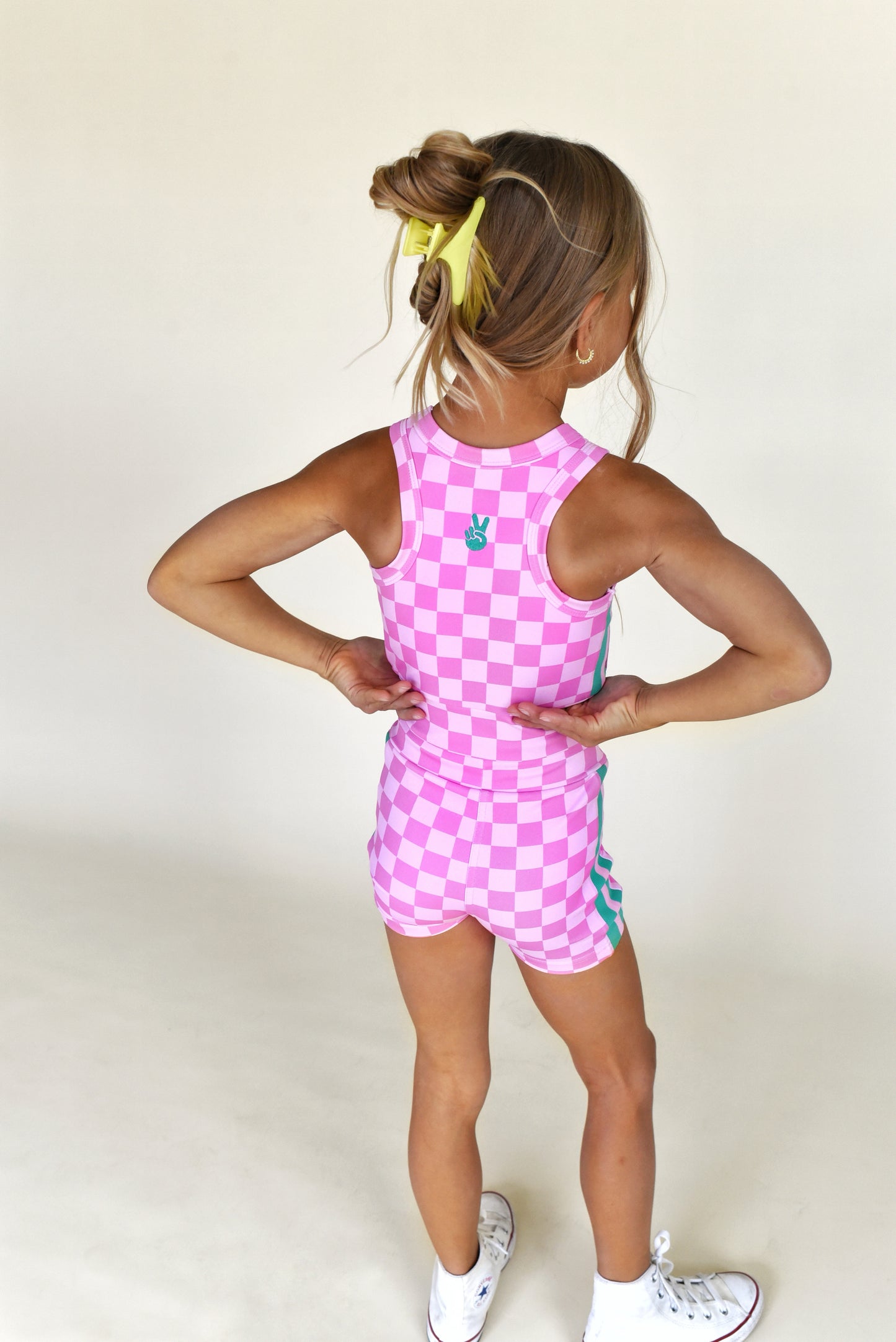 active - pink checker