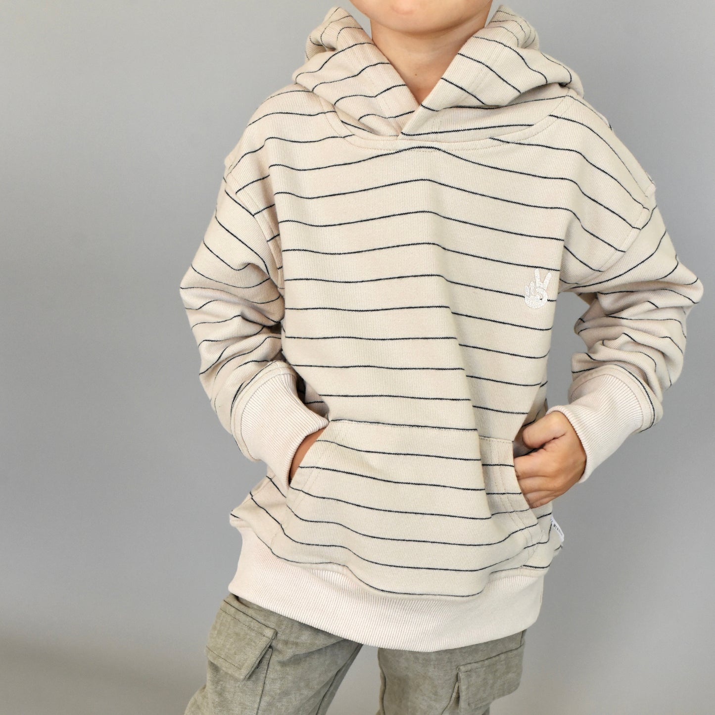 hoodie -natural stripe