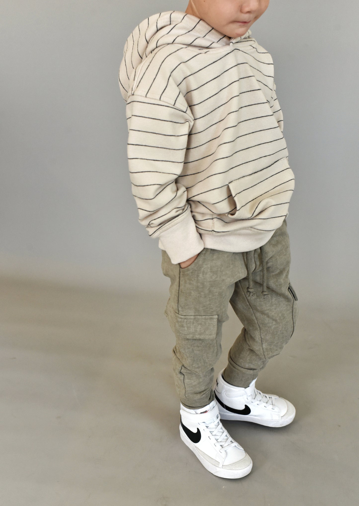 hoodie -natural stripe