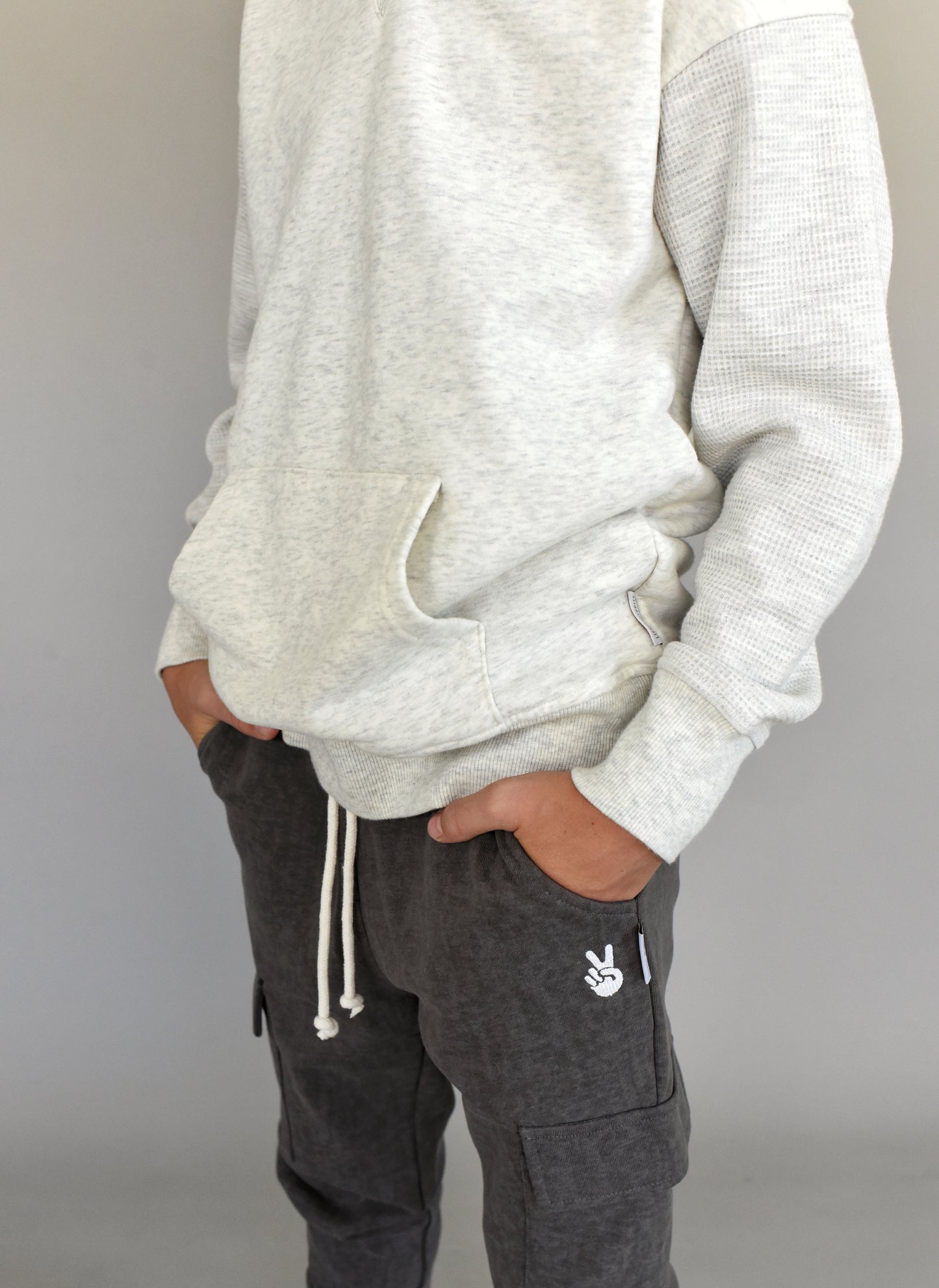 hoodie - light grey waffle