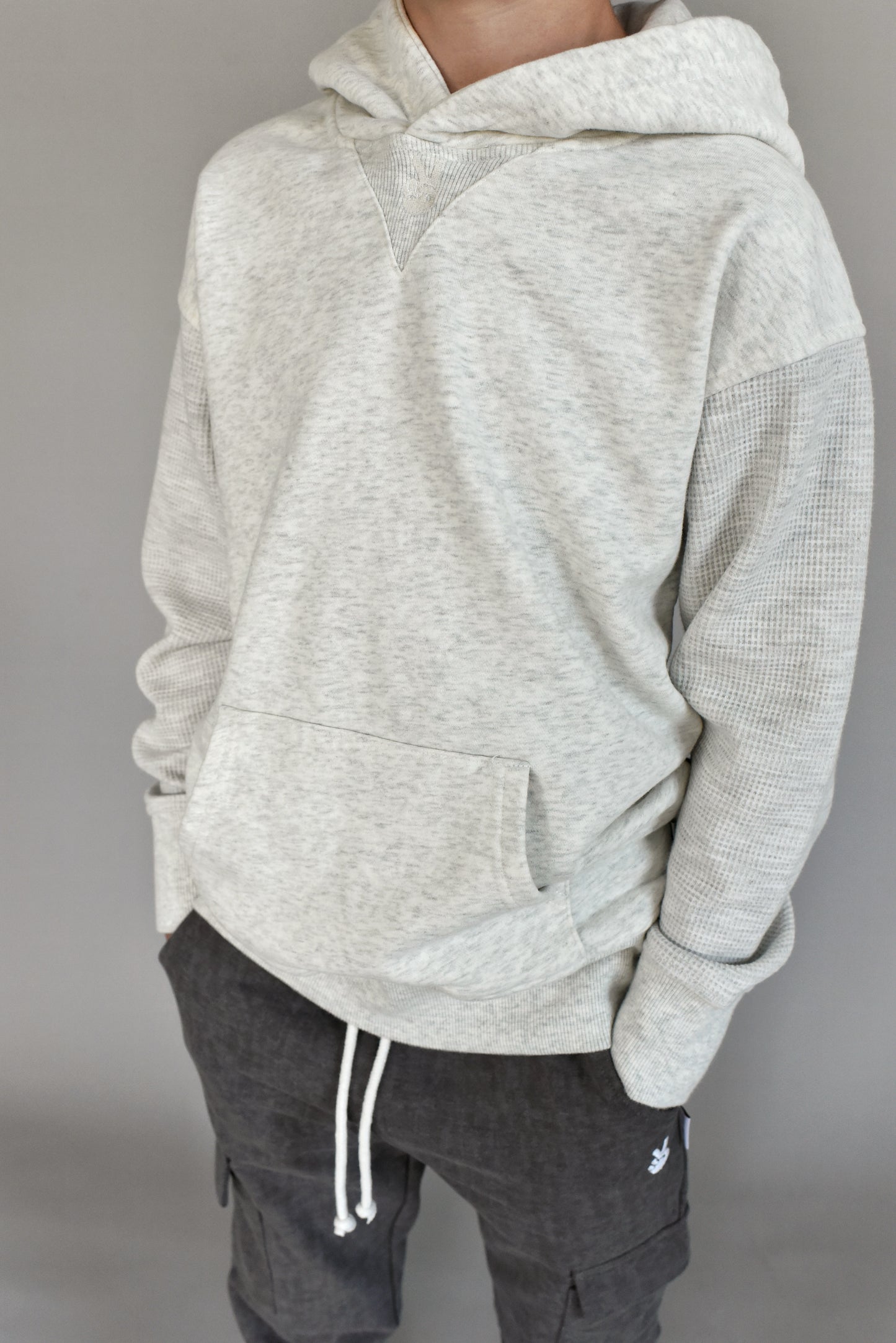 hoodie - light grey waffle
