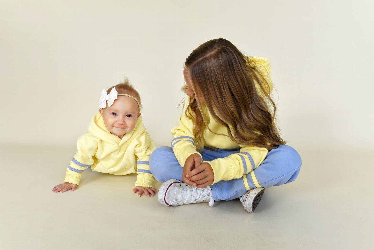 hoodie - yellow + blue