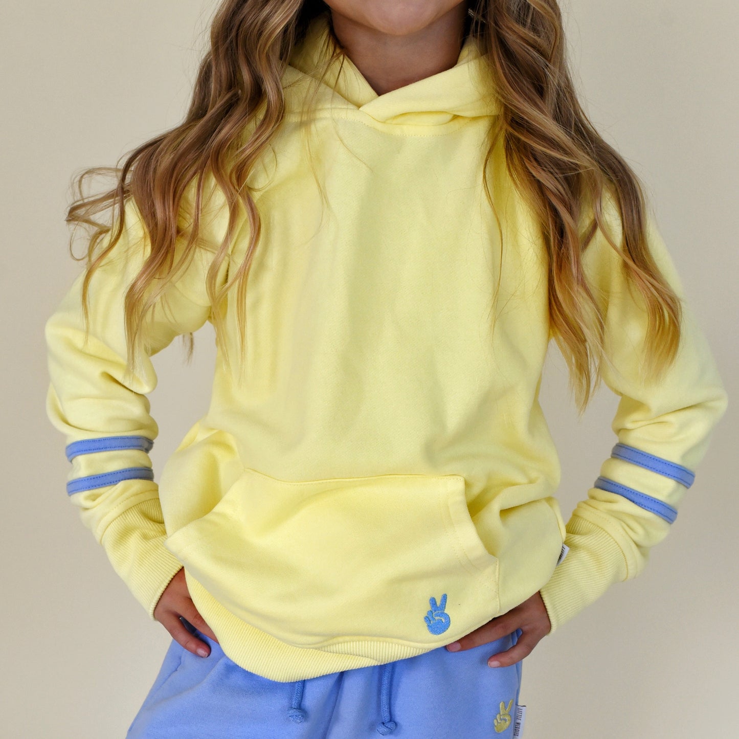 hoodie - yellow + blue