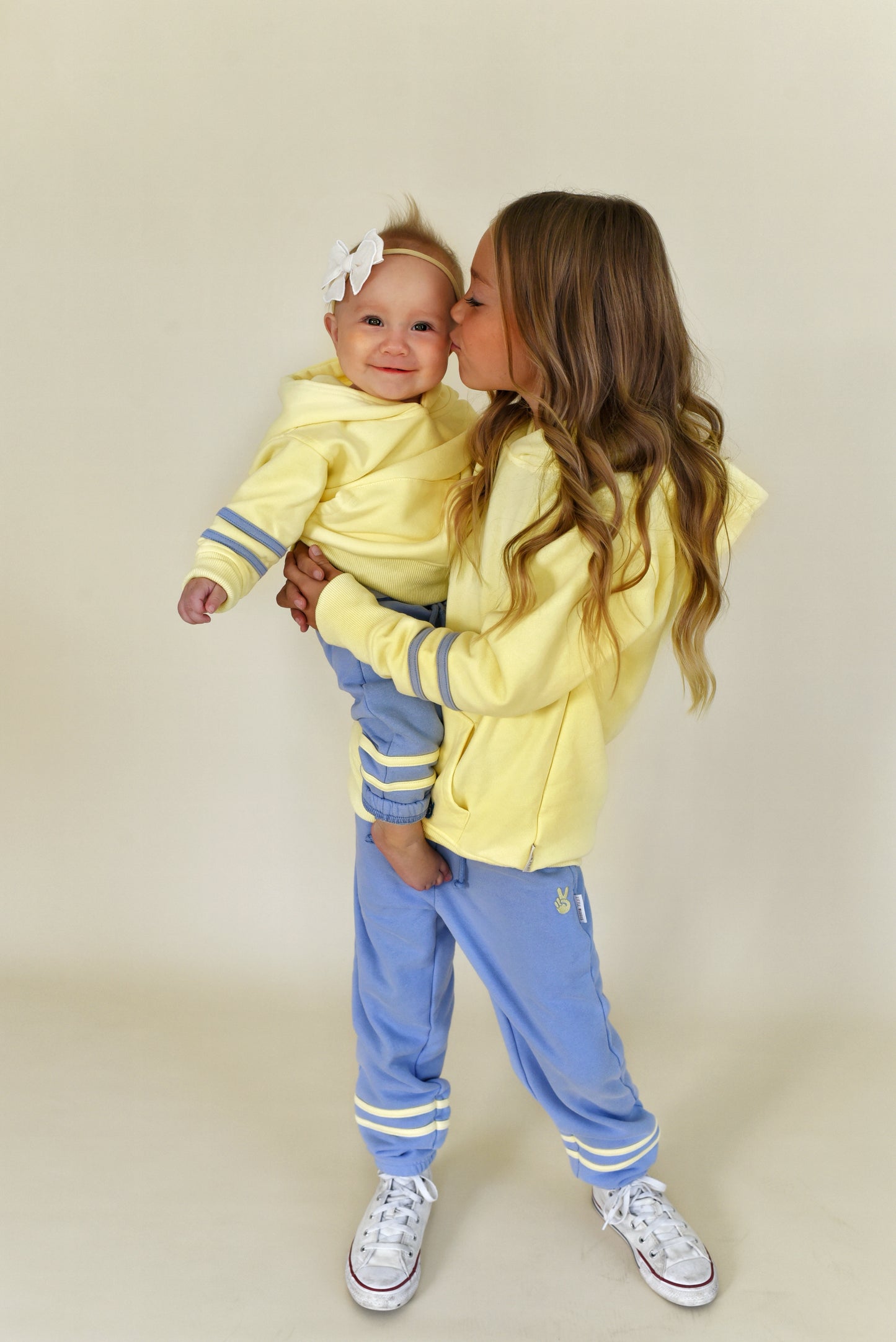 hoodie - yellow + blue