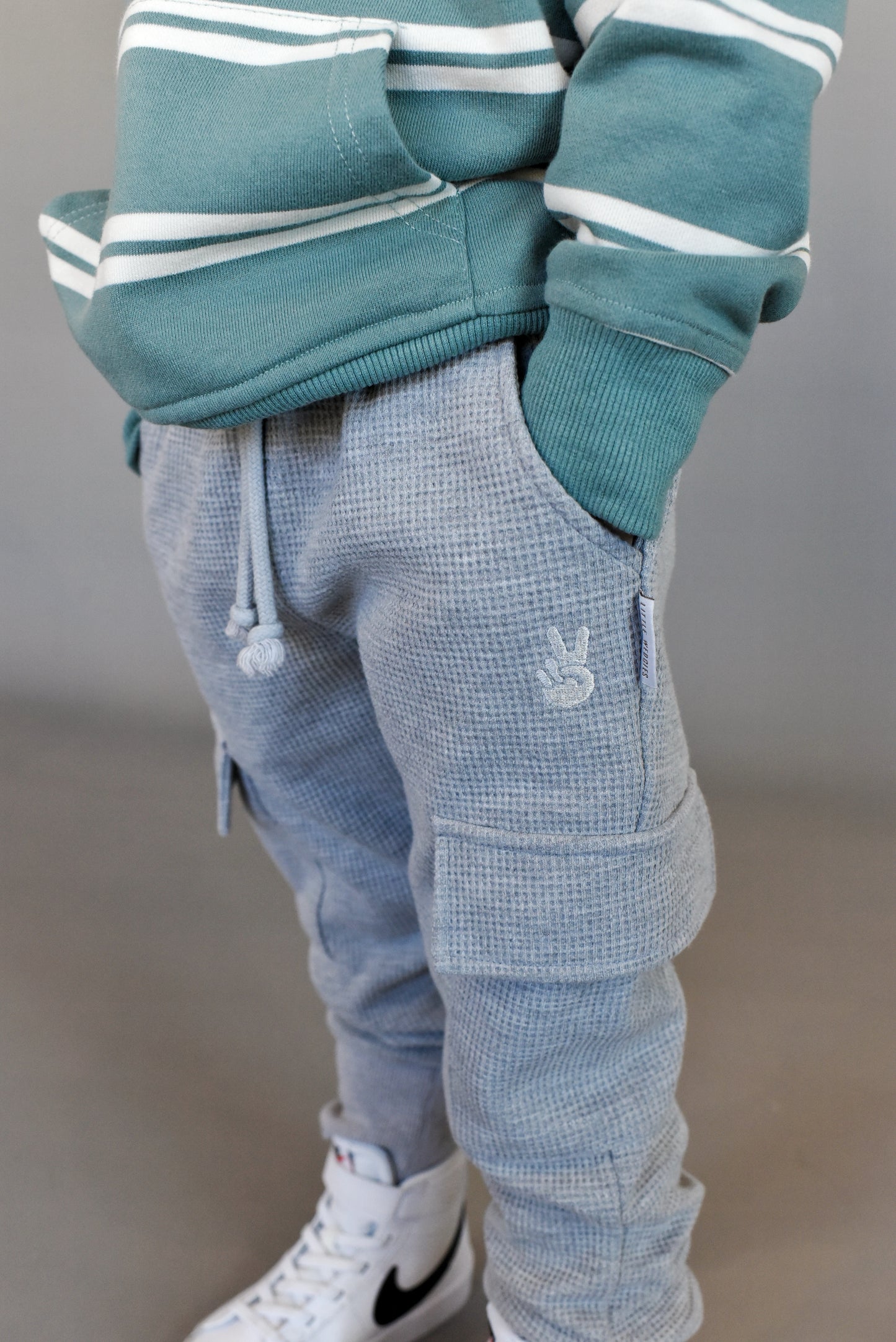 cargo joggers - grey waffle