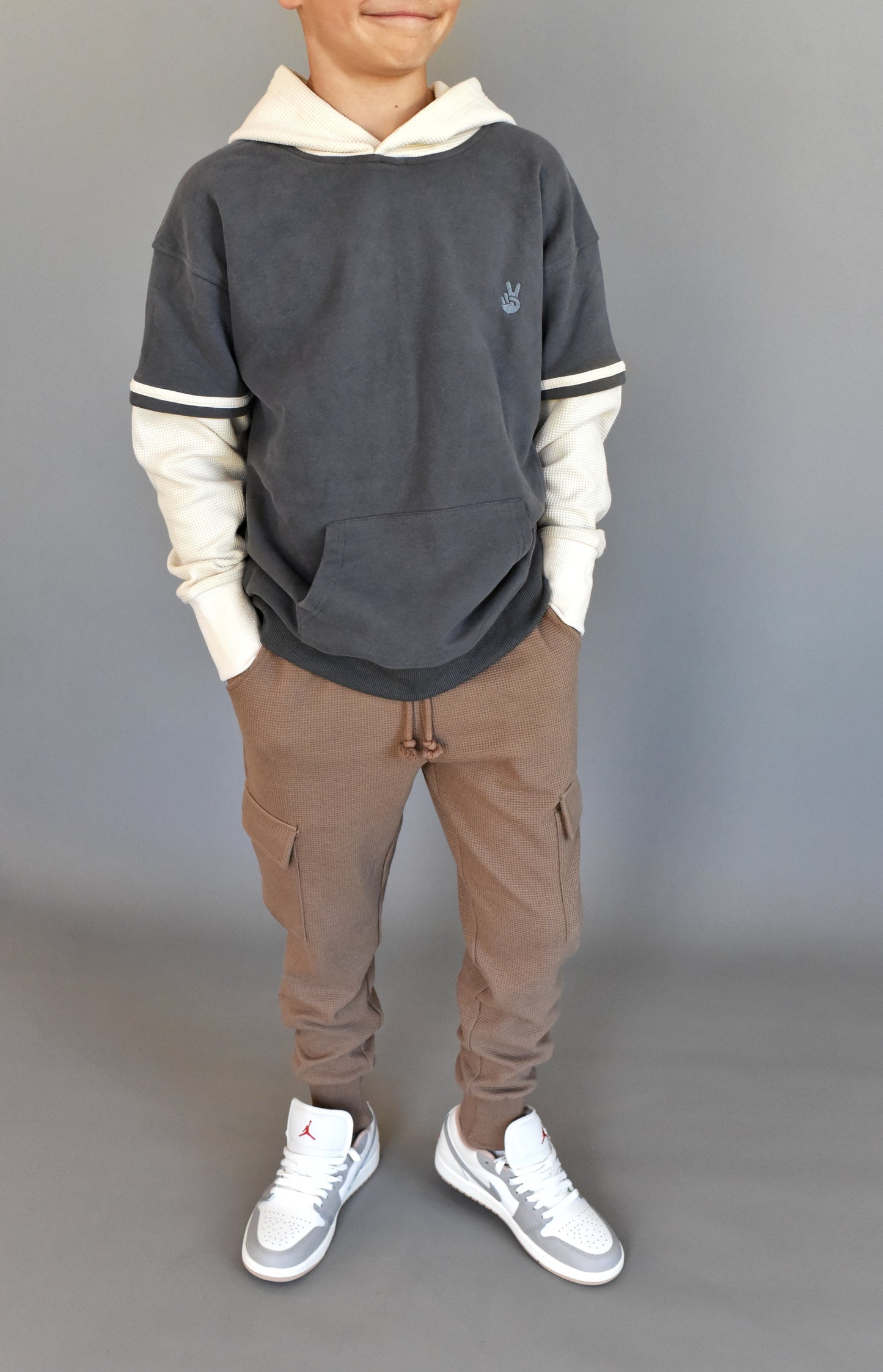 cargo joggers - brown waffle