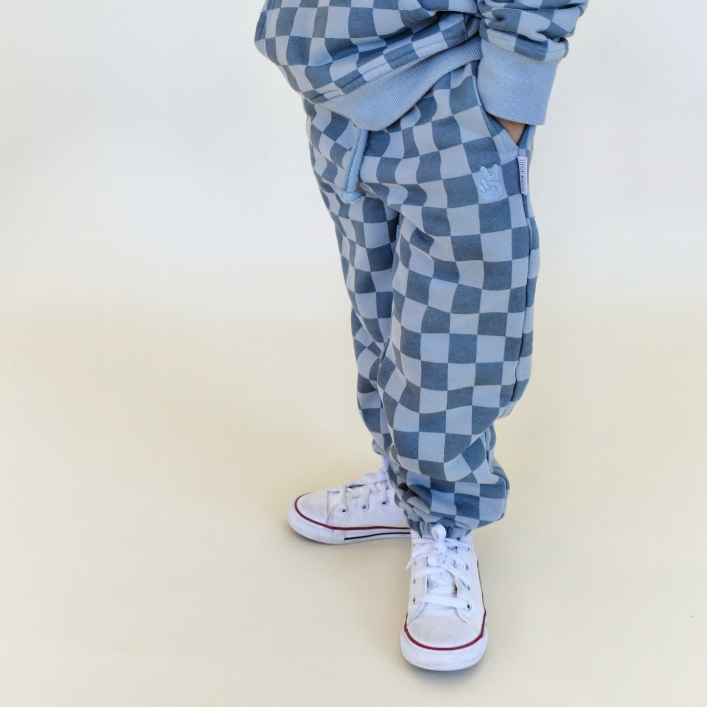 vintage joggers - blue check