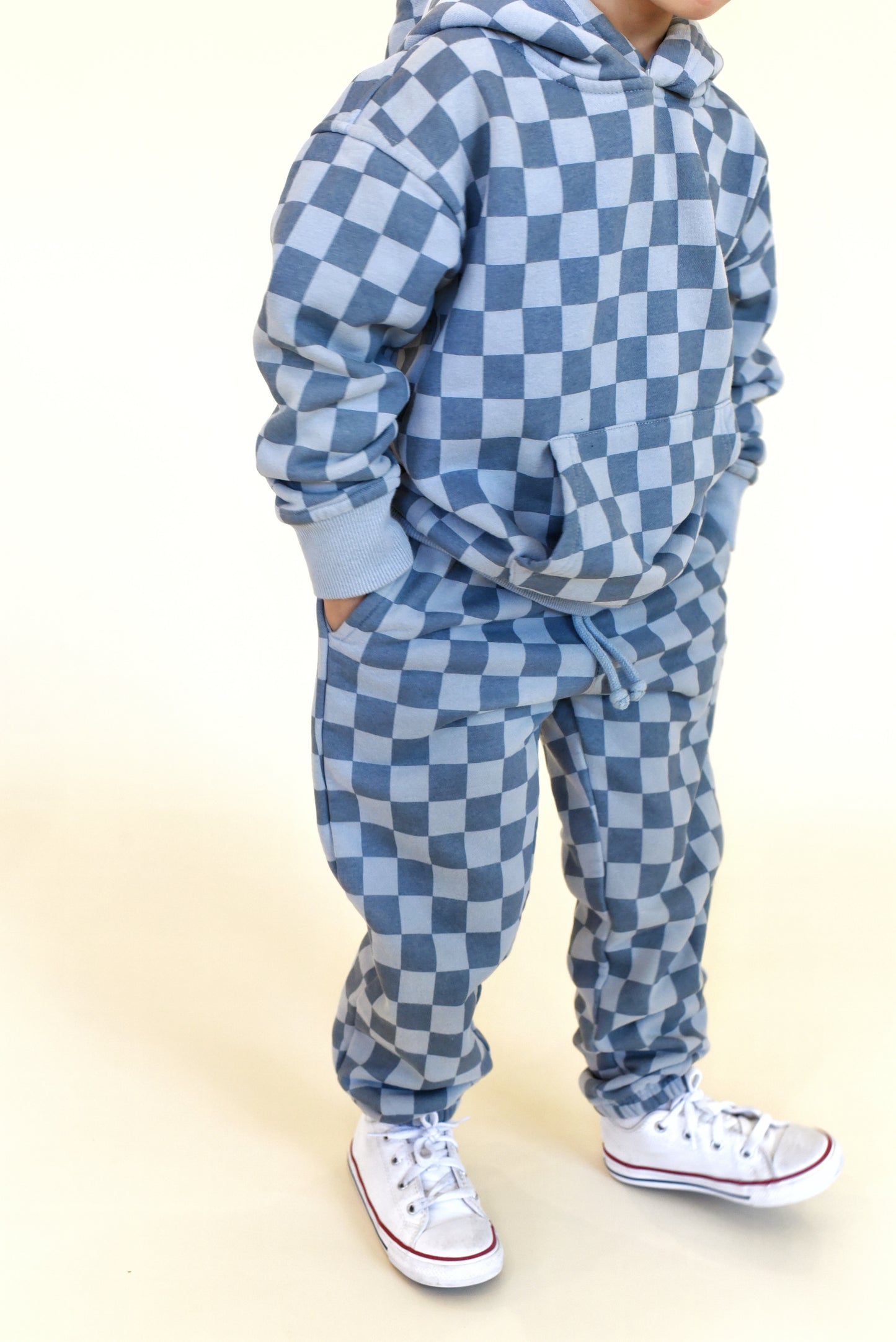 vintage joggers - blue check