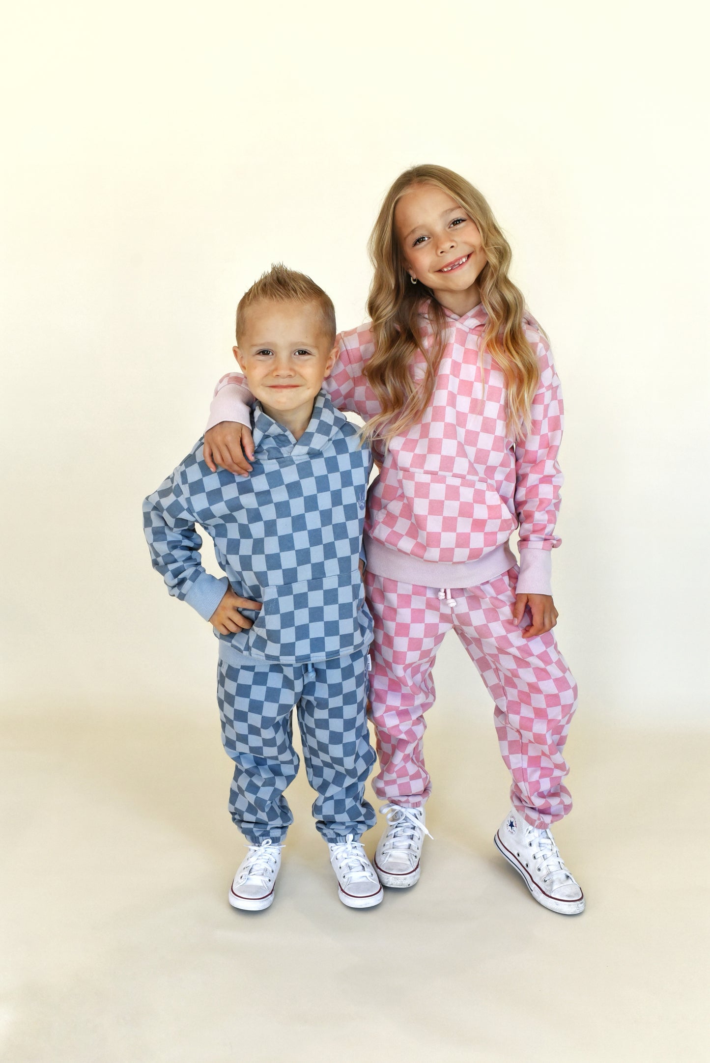 vintage joggers - pink check