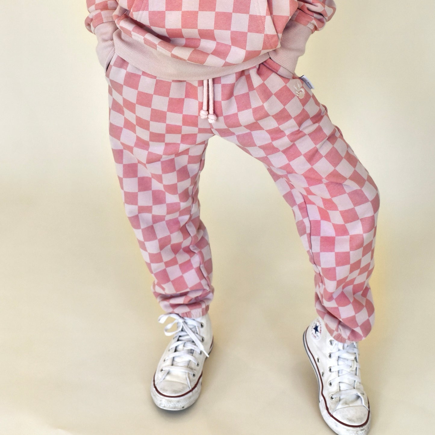 vintage joggers - pink check