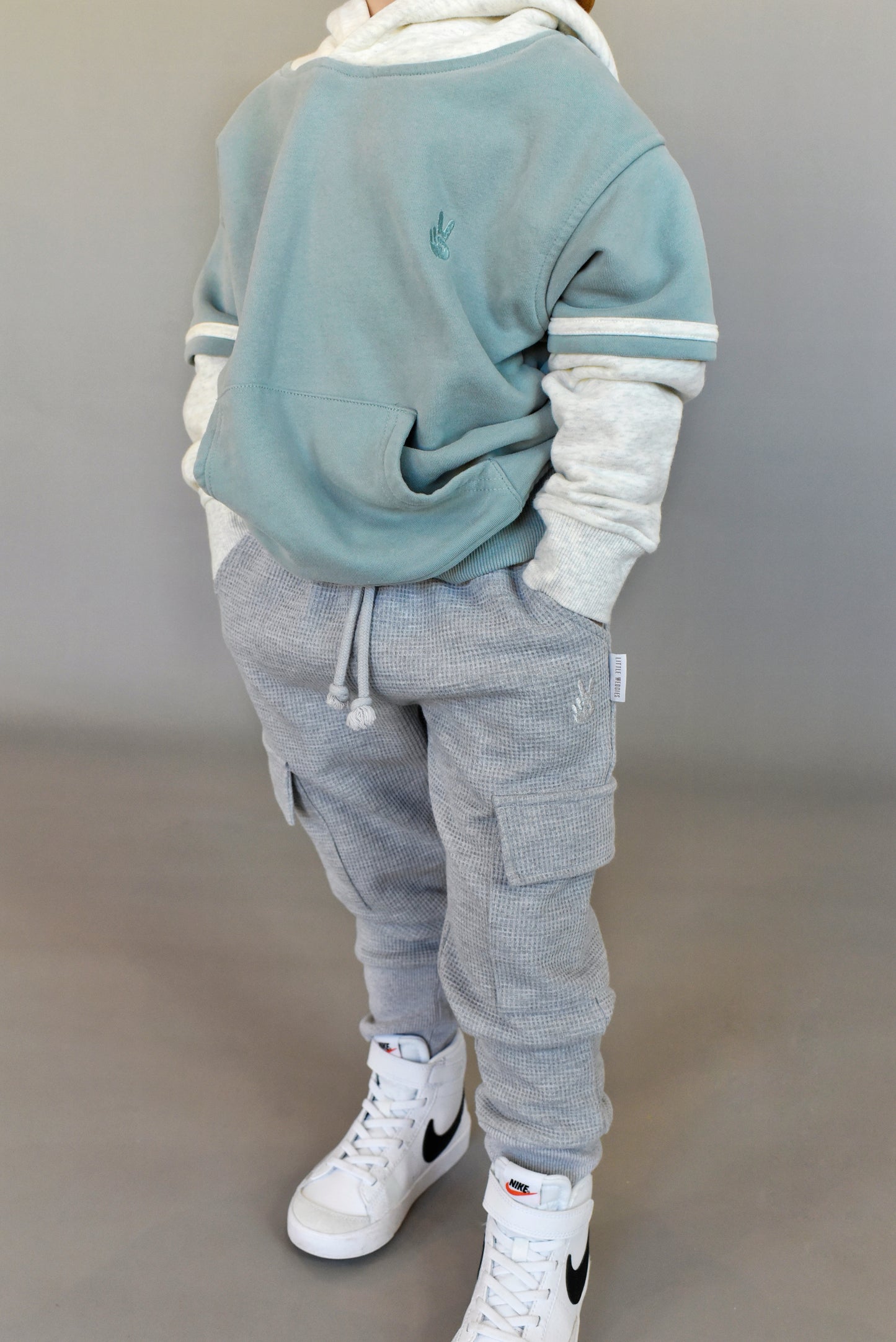 baseball hoodie - sage