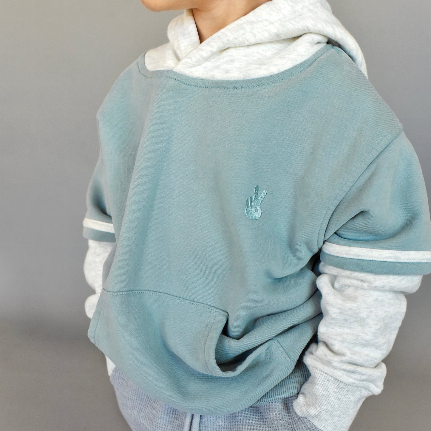 baseball hoodie - sage