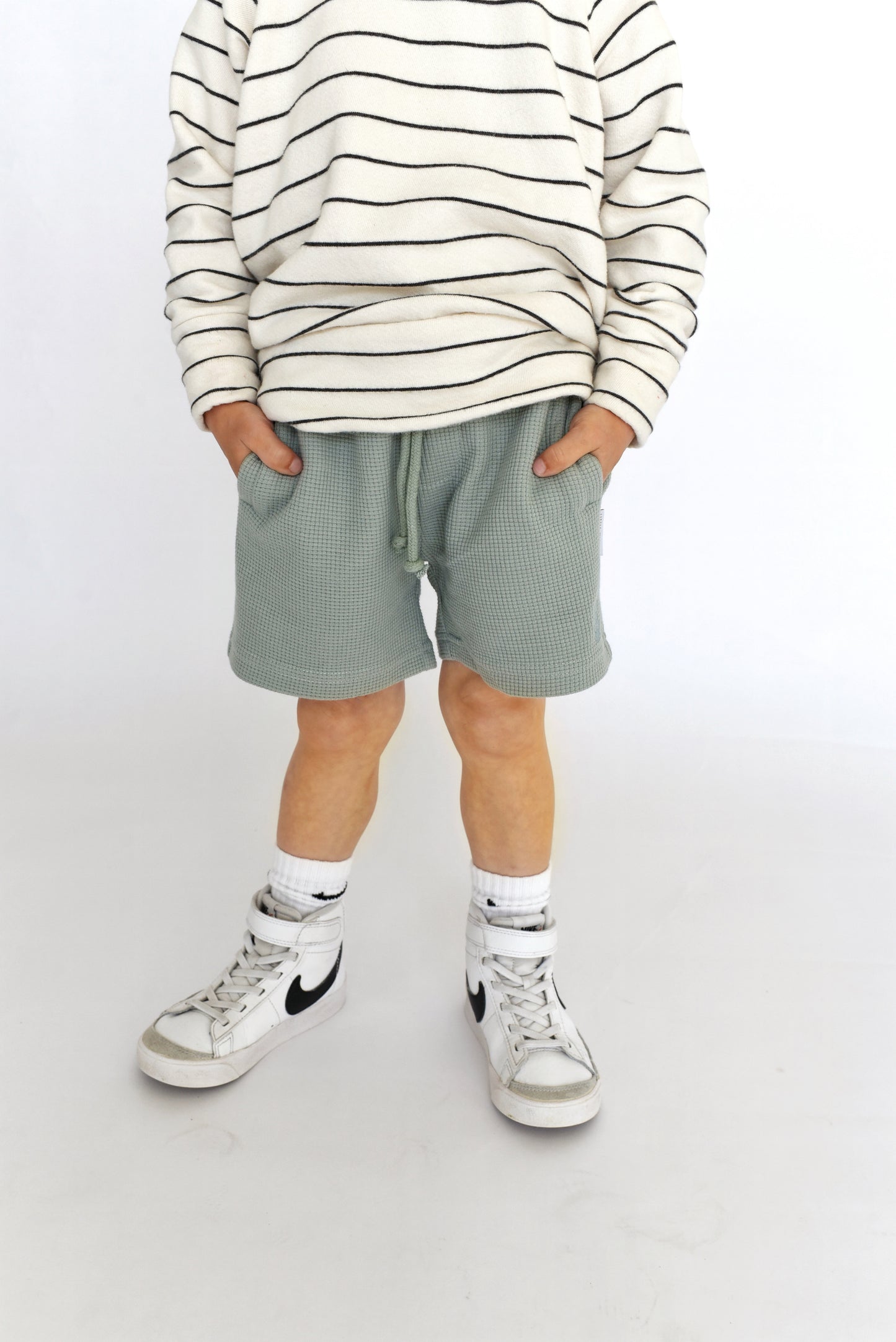 waffle short - pale green