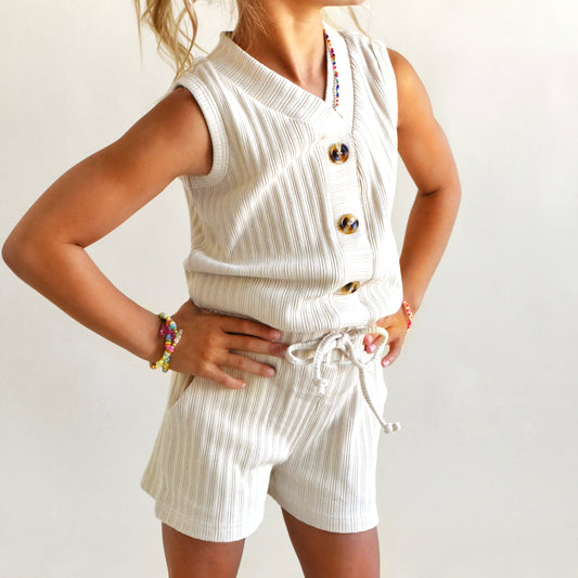 sweater vest set - cream