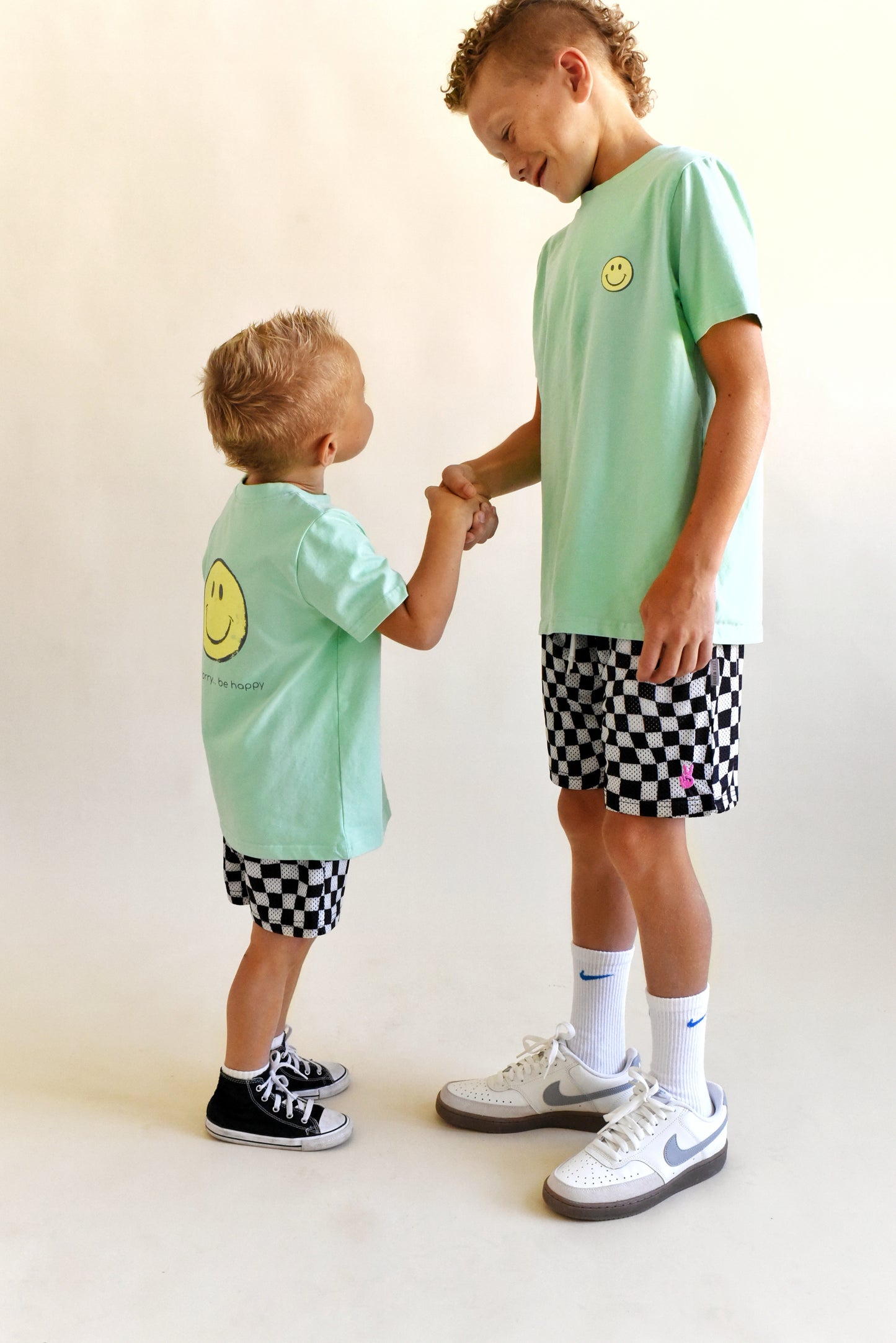 mesh short - wavy check