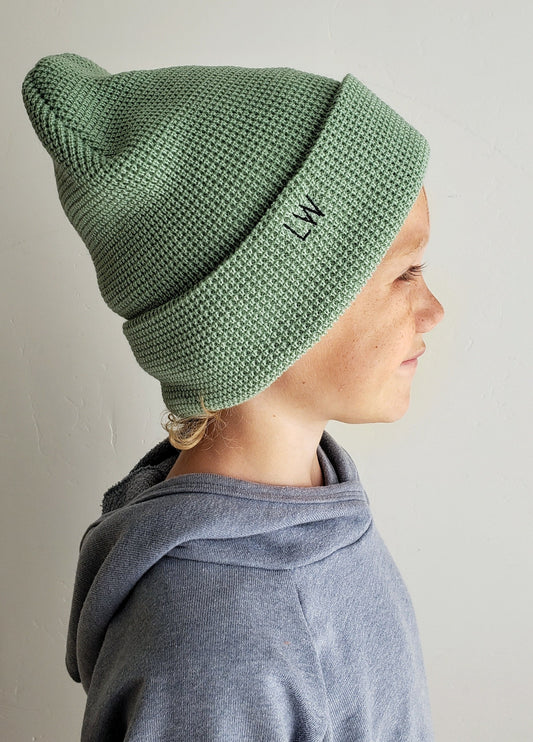 waffle beanie - green