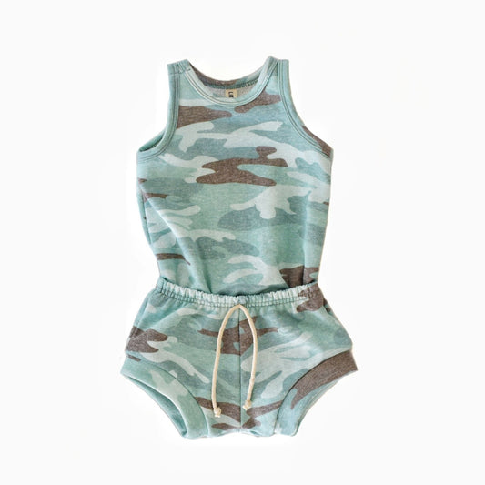 shortie tank romper - mint camo (SEE SIZING NOTE)