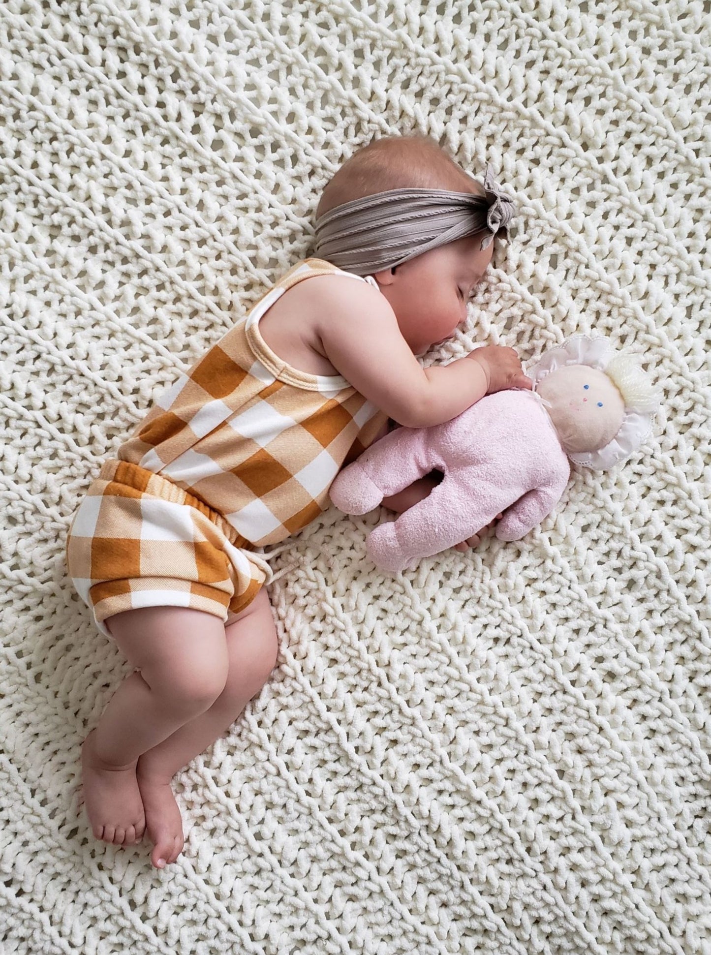 shortie tank romper - plaid