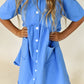 button dress - blue