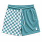 mesh short - teal check