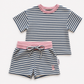 oversized tee set - blue stripe