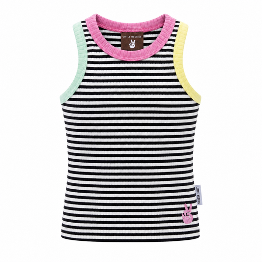 ribbed tank - black + white