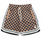 mesh short - brown check