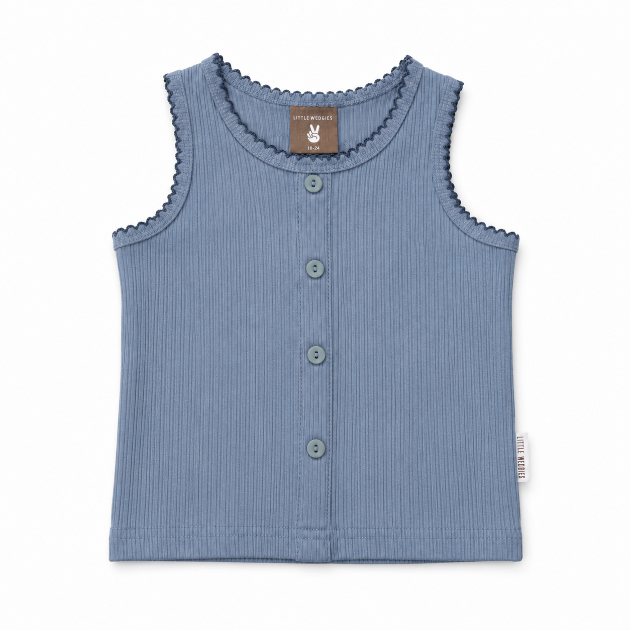 ribbed tank - blue