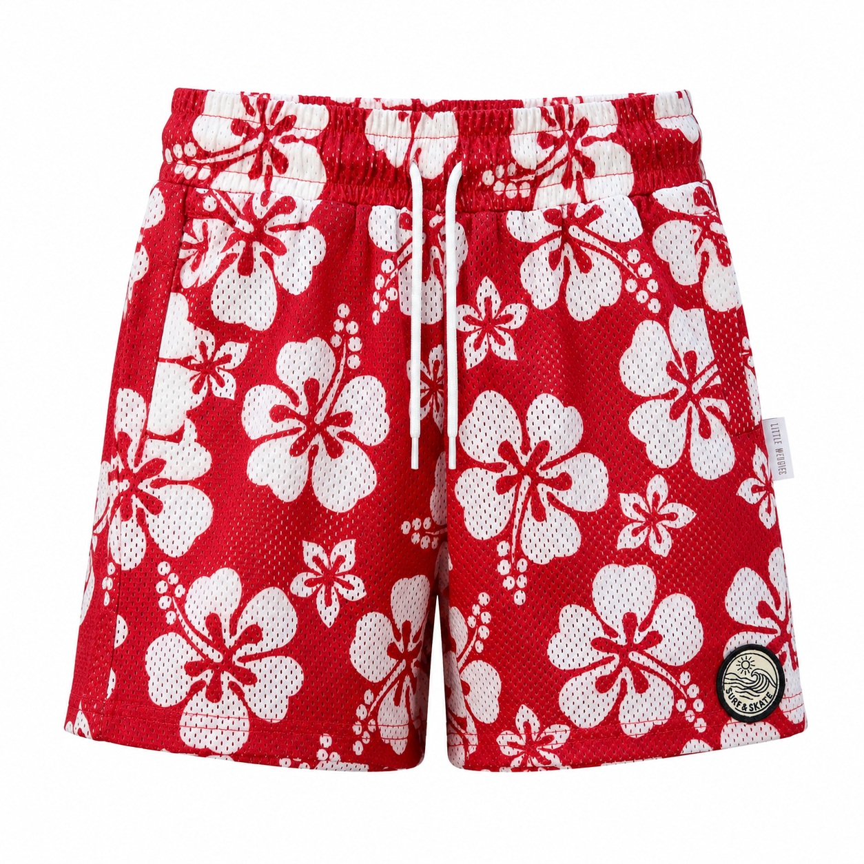 mesh short - hibiscus