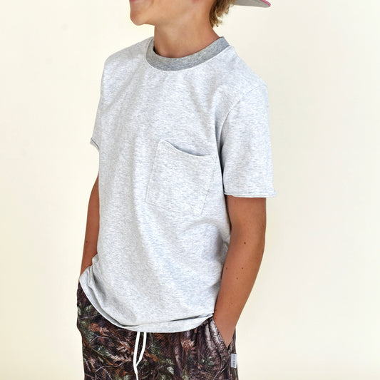 raw seam tee - grey