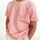 raw seam tee - peach