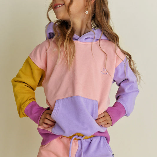 hoodie - purple colorblock