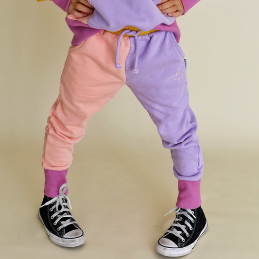 joggers - purple colorblock