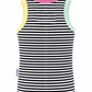 ribbed tank - black + white