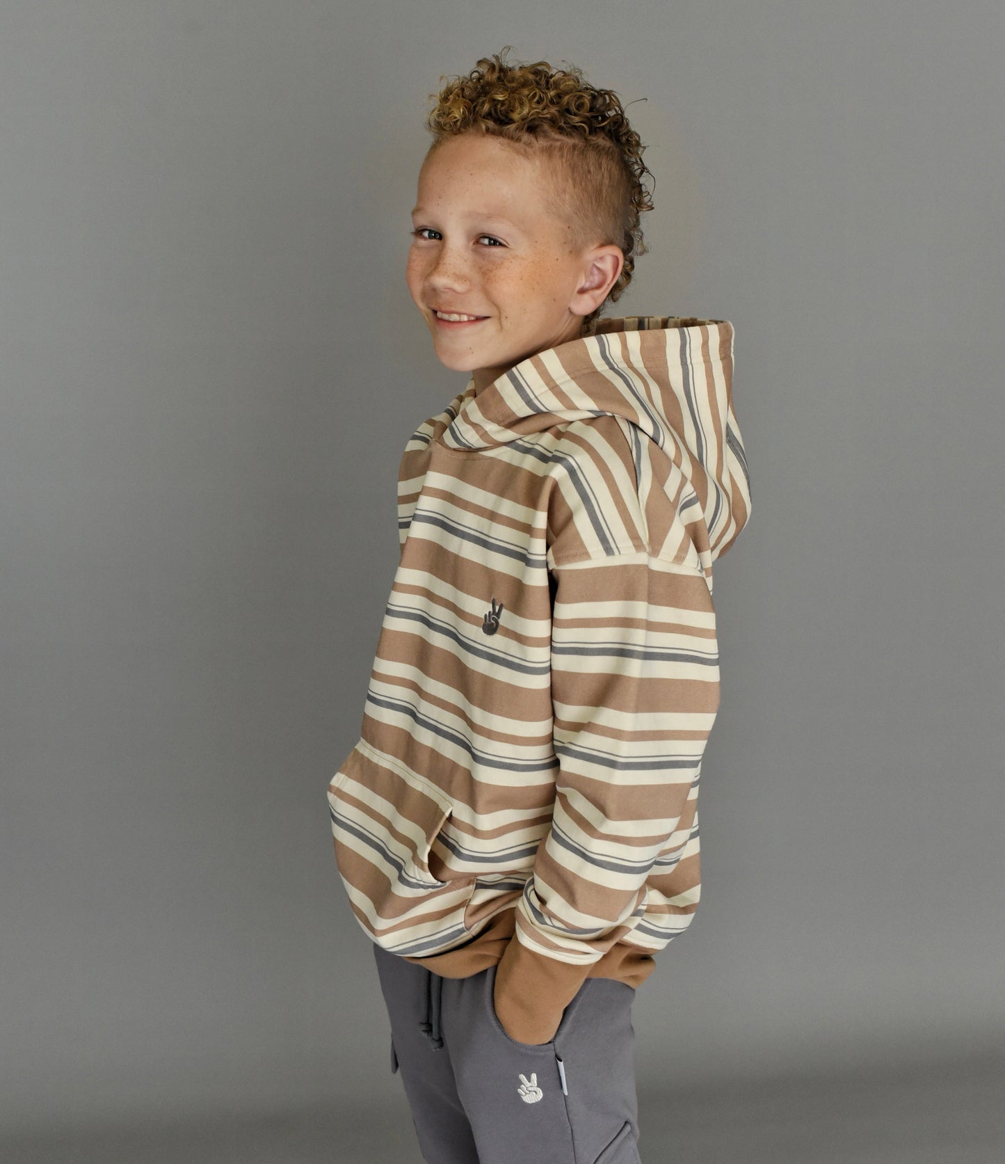 hoodie - brown stripe