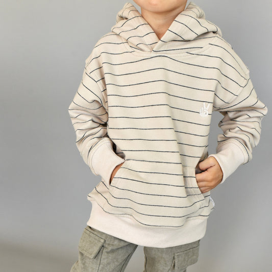 hoodie -natural stripe