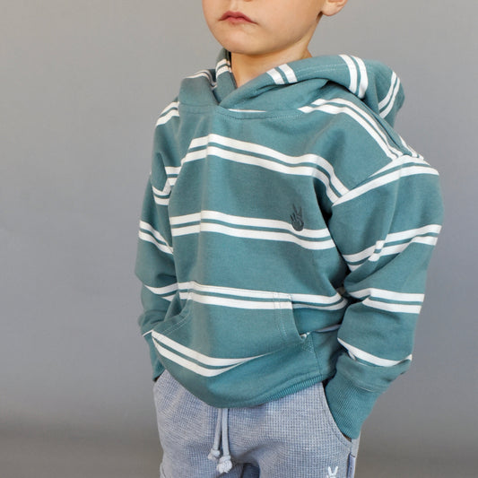 hoodie - teal stripe
