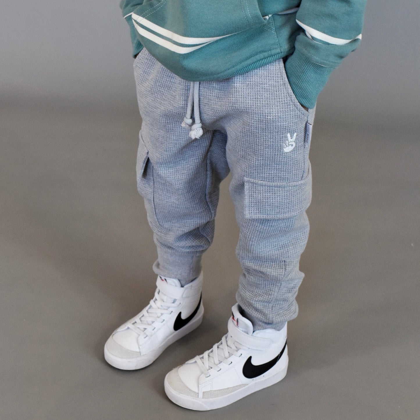 cargo joggers - grey waffle