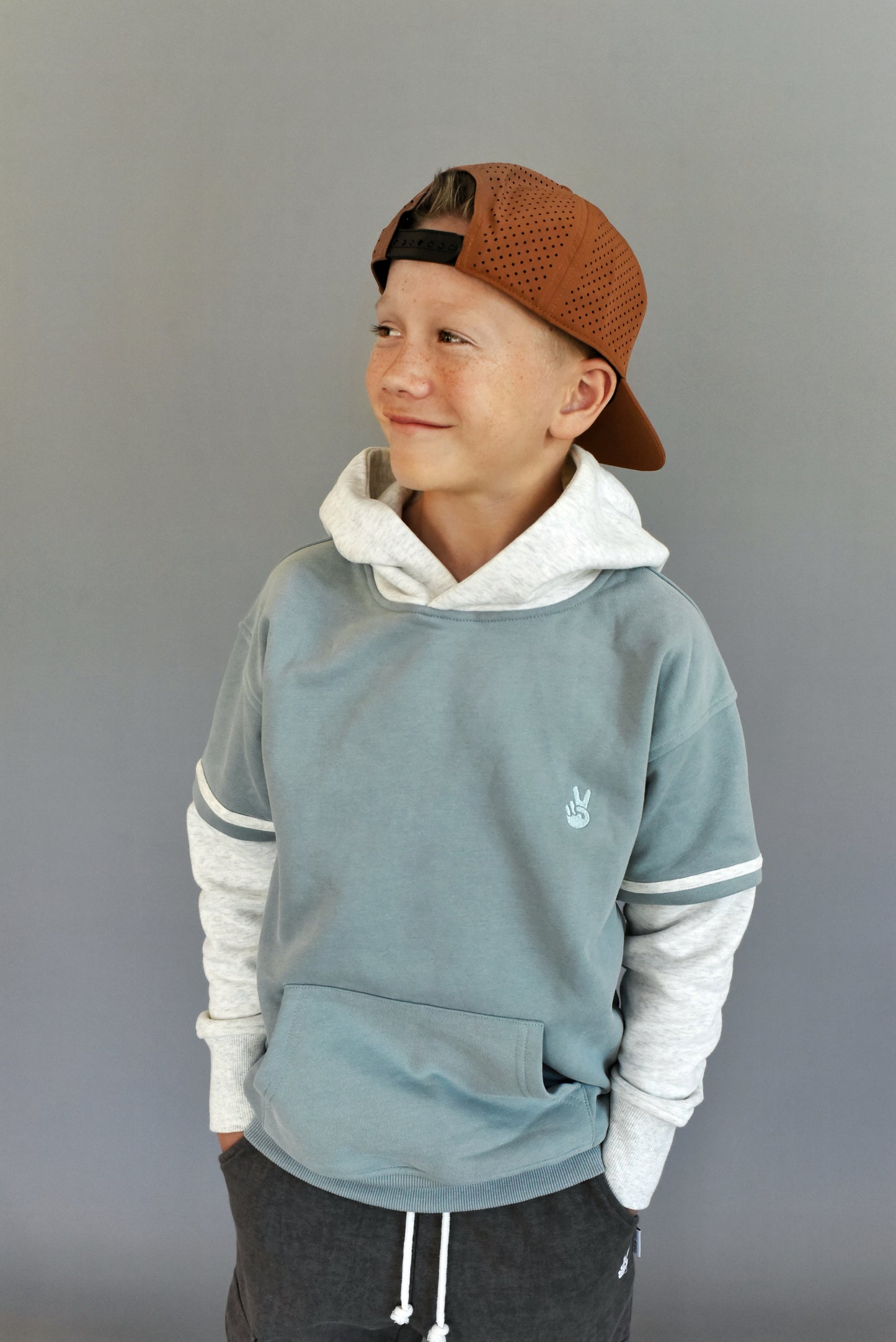 baseball hoodie - sage