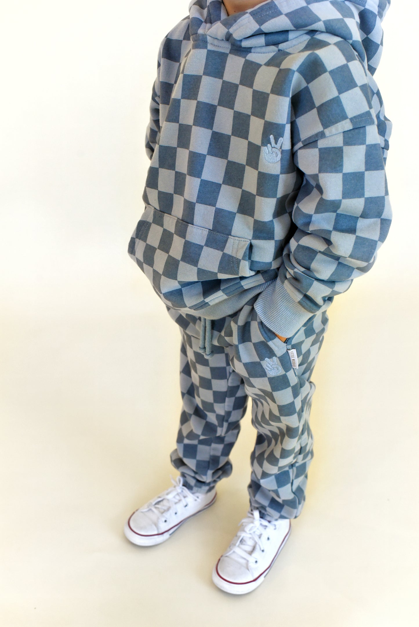 vintage joggers - blue check