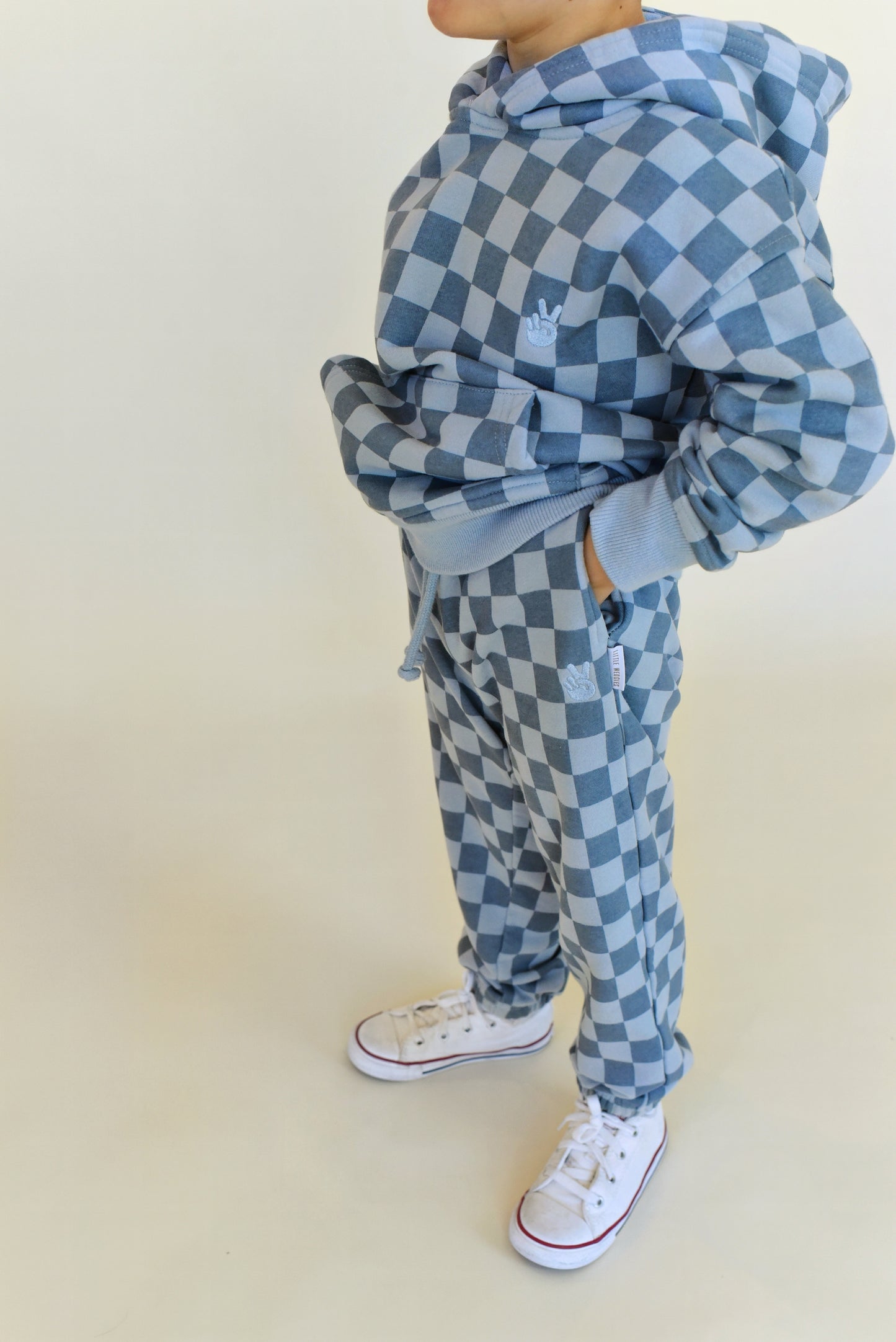 vintage joggers - blue check