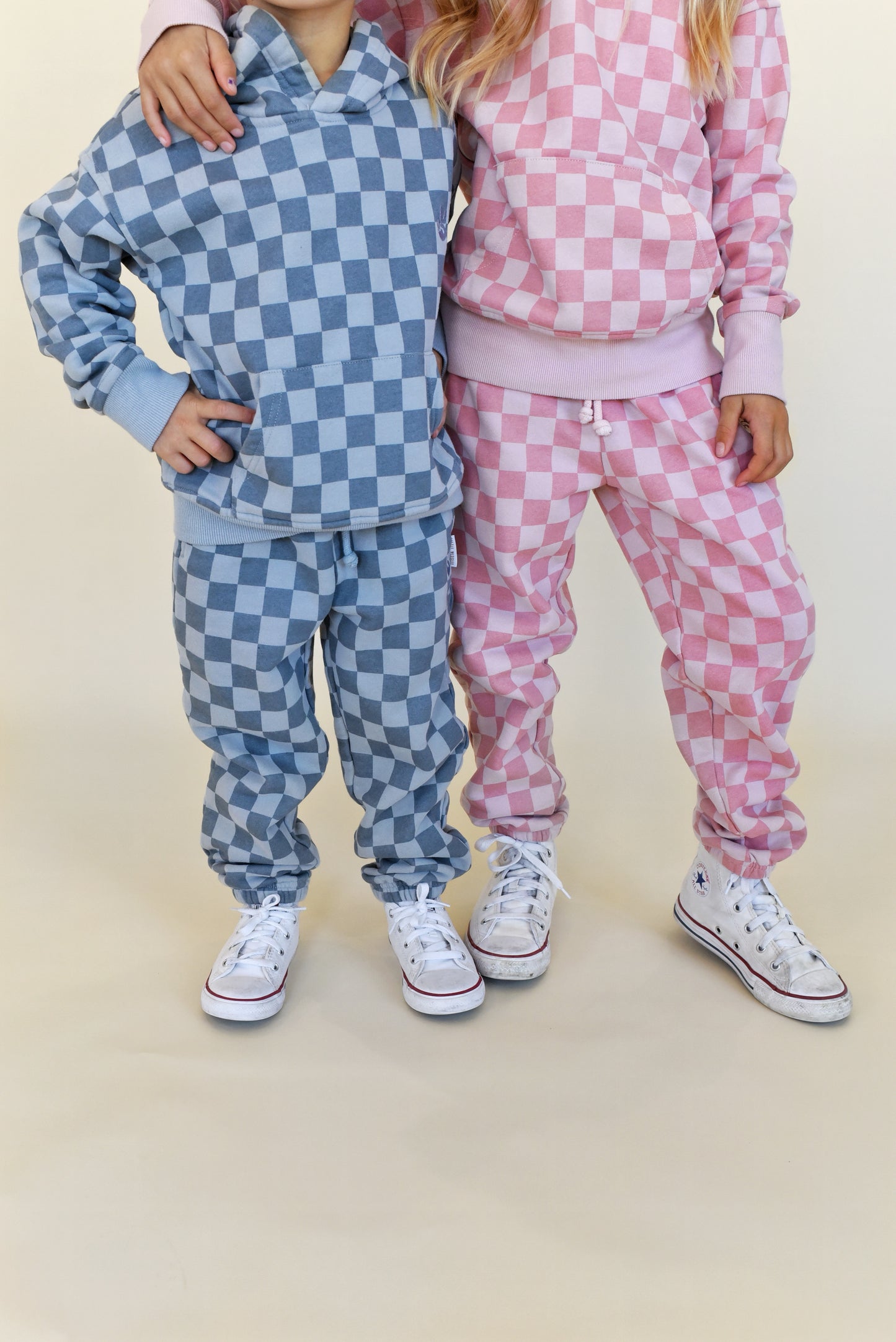 vintage joggers - pink check