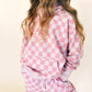 hoodie - pink check