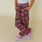 girls cargo - brown + pink