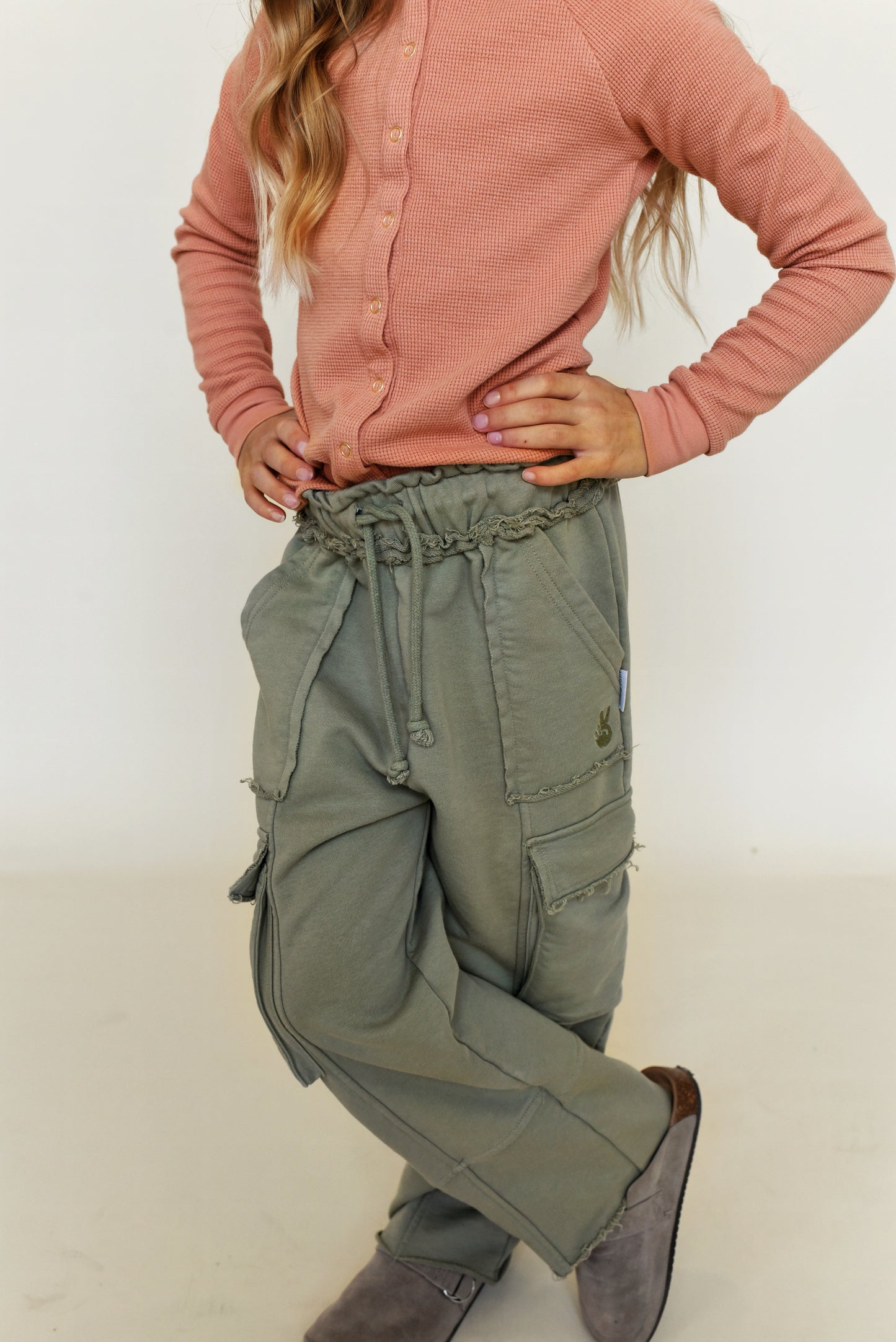 fitted snap tee - burnt orange