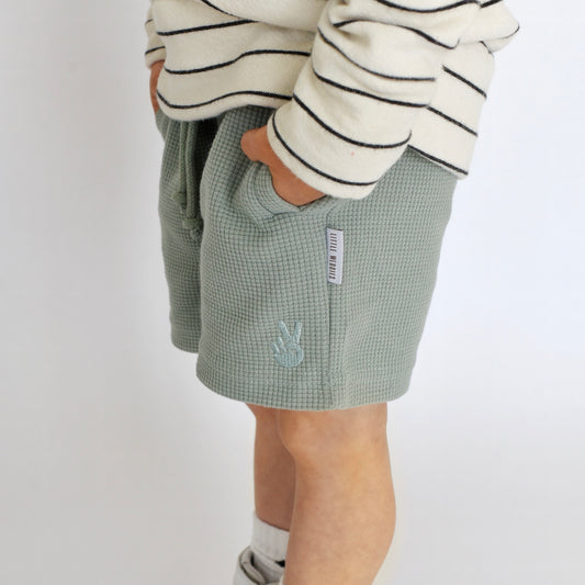waffle short - pale green