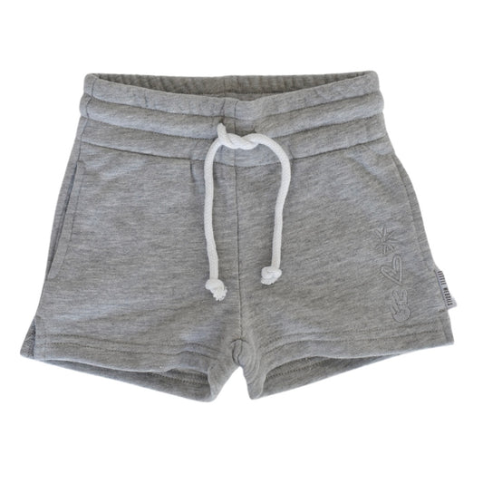 girls fleece short - grey